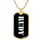 Rudy v3 - 18k Gold Finished Luxury Dog Tag Necklace