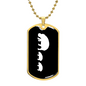 Mama Hippo With 2 Calves v3 - 18k Gold Finished Luxury Dog Tag Necklace