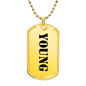 Young - 18k Gold Finished Luxury Dog Tag Necklace