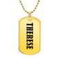 Therese v01 - 18k Gold Finished Luxury Dog Tag Necklace