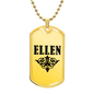 Ellen v01a - 18k Gold Finished Luxury Dog Tag Necklace