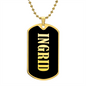 Ingrid v02 - 18k Gold Finished Luxury Dog Tag Necklace