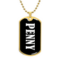 Penny v01w - 18k Gold Finished Luxury Dog Tag Necklace