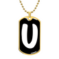 Initial U v3b - 18k Gold Finished Luxury Dog Tag Necklace