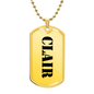 Clair - 18k Gold Finished Luxury Dog Tag Necklace