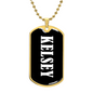 Kelsey v03 - 18k Gold Finished Luxury Dog Tag Necklace