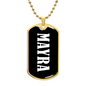 Mayra v03 - 18k Gold Finished Luxury Dog Tag Necklace