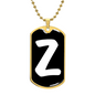 Initial Z v3b - 18k Gold Finished Luxury Dog Tag Necklace