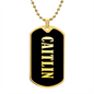 Caitlin v02 - 18k Gold Finished Luxury Dog Tag Necklace