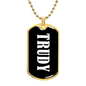 Trudy v03 - 18k Gold Finished Luxury Dog Tag Necklace