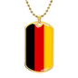 German Flag - 18k Gold Finished Luxury Dog Tag Necklace