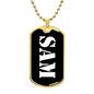 Sam v3 - 18k Gold Finished Luxury Dog Tag Necklace
