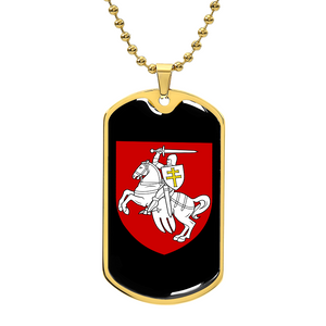 Pahonia (Belarus) v3 - 18k Gold Finished Luxury Dog Tag Necklace