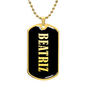 Beatriz v02 - 18k Gold Finished Luxury Dog Tag Necklace