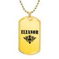 Eleanor v01a - 18k Gold Finished Luxury Dog Tag Necklace