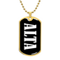 Alta v03 - 18k Gold Finished Luxury Dog Tag Necklace