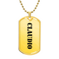 Claudio - 18k Gold Finished Luxury Dog Tag Necklace