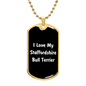 Love My Staffordshire Bull Terrier v6 - 18k Gold Finished Luxury Dog Tag Necklace