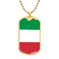 Italian Flag - 18k Gold Finished Luxury Dog Tag Necklace