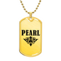 Pearl v01a - 18k Gold Finished Luxury Dog Tag Necklace