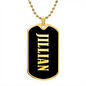 Jillian v02 - 18k Gold Finished Luxury Dog Tag Necklace