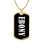 Ebony v03 - 18k Gold Finished Luxury Dog Tag Necklace