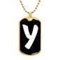 Initial Y v3b - 18k Gold Finished Luxury Dog Tag Necklace