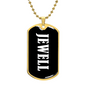 Jewell v03 - 18k Gold Finished Luxury Dog Tag Necklace