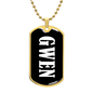 Gwen v03 - 18k Gold Finished Luxury Dog Tag Necklace