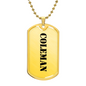 Coleman - 18k Gold Finished Luxury Dog Tag Necklace