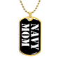 Navy Mom v3 - 18k Gold Finished Luxury Dog Tag Necklace