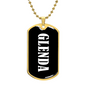 Glenda v01w - 18k Gold Finished Luxury Dog Tag Necklace
