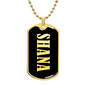 Shana v02 - 18k Gold Finished Luxury Dog Tag Necklace
