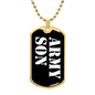 Army Son v3 - 18k Gold Finished Luxury Dog Tag Necklace