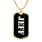 Jeff v3 - 18k Gold Finished Luxury Dog Tag Necklace