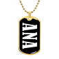 Ana v01w - 18k Gold Finished Luxury Dog Tag Necklace