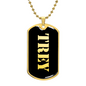 Trey v2 - 18k Gold Finished Luxury Dog Tag Necklace