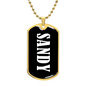 Sandy v01w - 18k Gold Finished Luxury Dog Tag Necklace