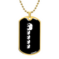 Mama Elephant With 4 Calves v3 - 18k Gold Finished Luxury Dog Tag Necklace