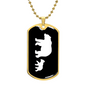 Mama Bear With 1 Cub v3 - 18k Gold Finished Luxury Dog Tag Necklace