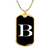 Initial B v3a - 18k Gold Finished Luxury Dog Tag Necklace