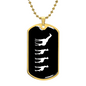 Mama Giraffe With 3 Calves v3 - 18k Gold Finished Luxury Dog Tag Necklace