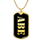 Abe v2 - 18k Gold Finished Luxury Dog Tag Necklace