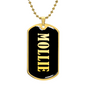 Mollie v02 - 18k Gold Finished Luxury Dog Tag Necklace