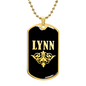Lynn v02a - 18k Gold Finished Luxury Dog Tag Necklace