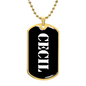 Cecil v3 - 18k Gold Finished Luxury Dog Tag Necklace