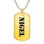 Nigel - 18k Gold Finished Luxury Dog Tag Necklace