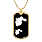 Mama Rabbit With 1 Kitten v3 - 18k Gold Finished Luxury Dog Tag Necklace