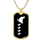 Mama Chicken With 4 Chicks v3 - 18k Gold Finished Luxury Dog Tag Necklace