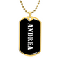 Andrea v3 - 18k Gold Finished Luxury Dog Tag Necklace